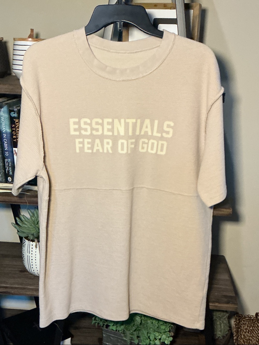 Fear of God Essentials Beige Waffle Knit Tee Size 2XL